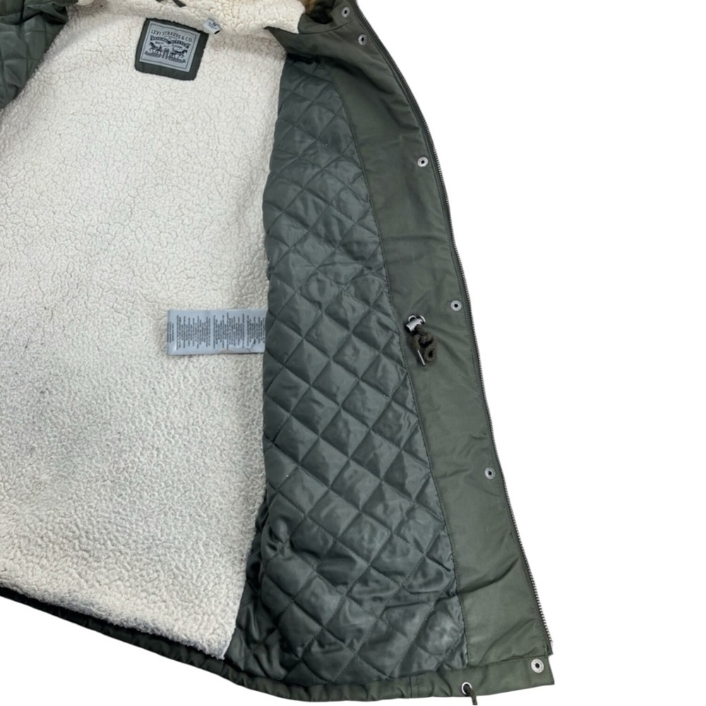 LEVI’s Hooded Parka w/ Faux Fur Trim in Olive Green Size Small — SUPER WARM!!! - Picture 10 of 15